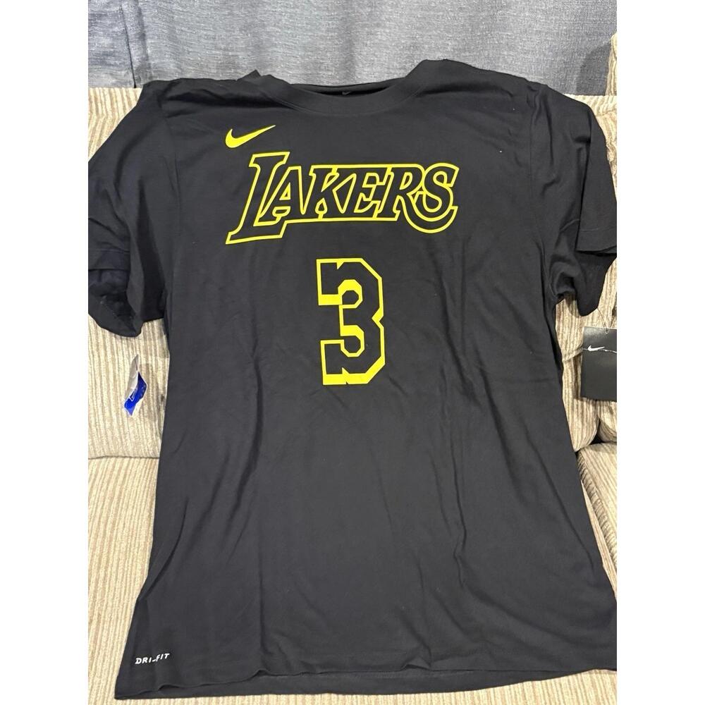Nwt Anthony Davis Los Angeles Lakers Black Shirt Mens Sz Xl Dri-Fit
